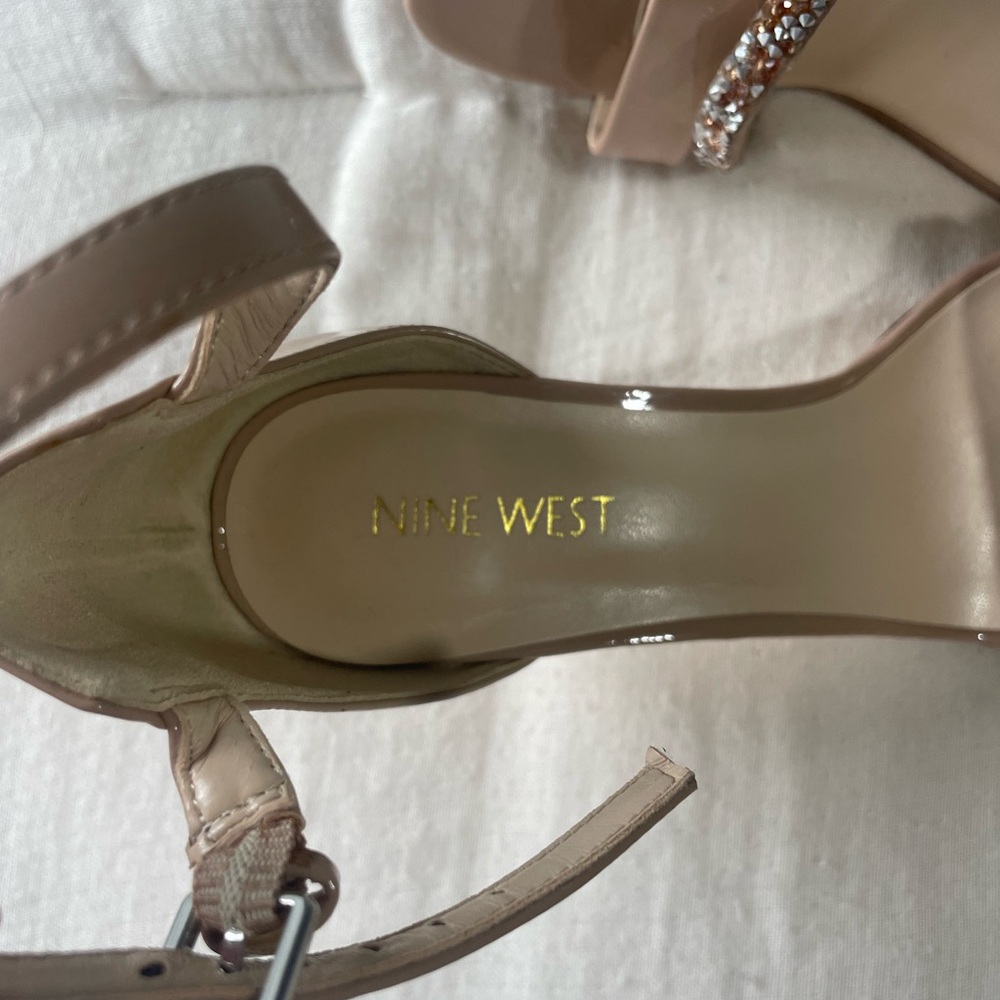 Nude Sparkle Strap Heels - Picture 3 of 5